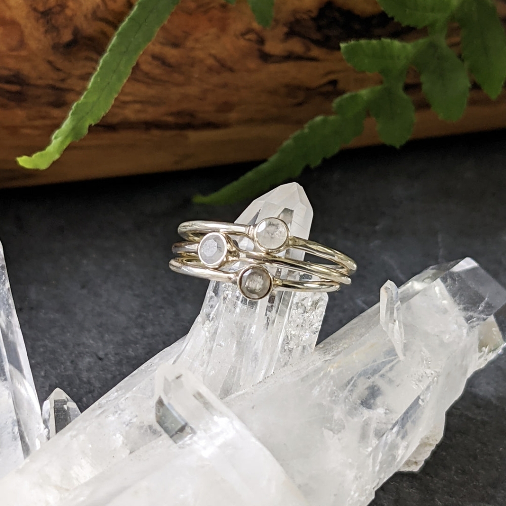 🦋LAST🦋 NWT Baizaar Moonstone and Sterling Silver Stacking Ring, Size 8.75